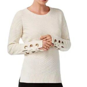 Bar Iii High-Low Grommet-Detail Sweater/ XL